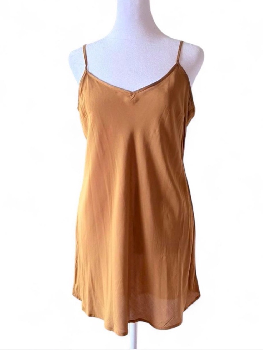 Free People Slip Cami Dress - Camel Mustard